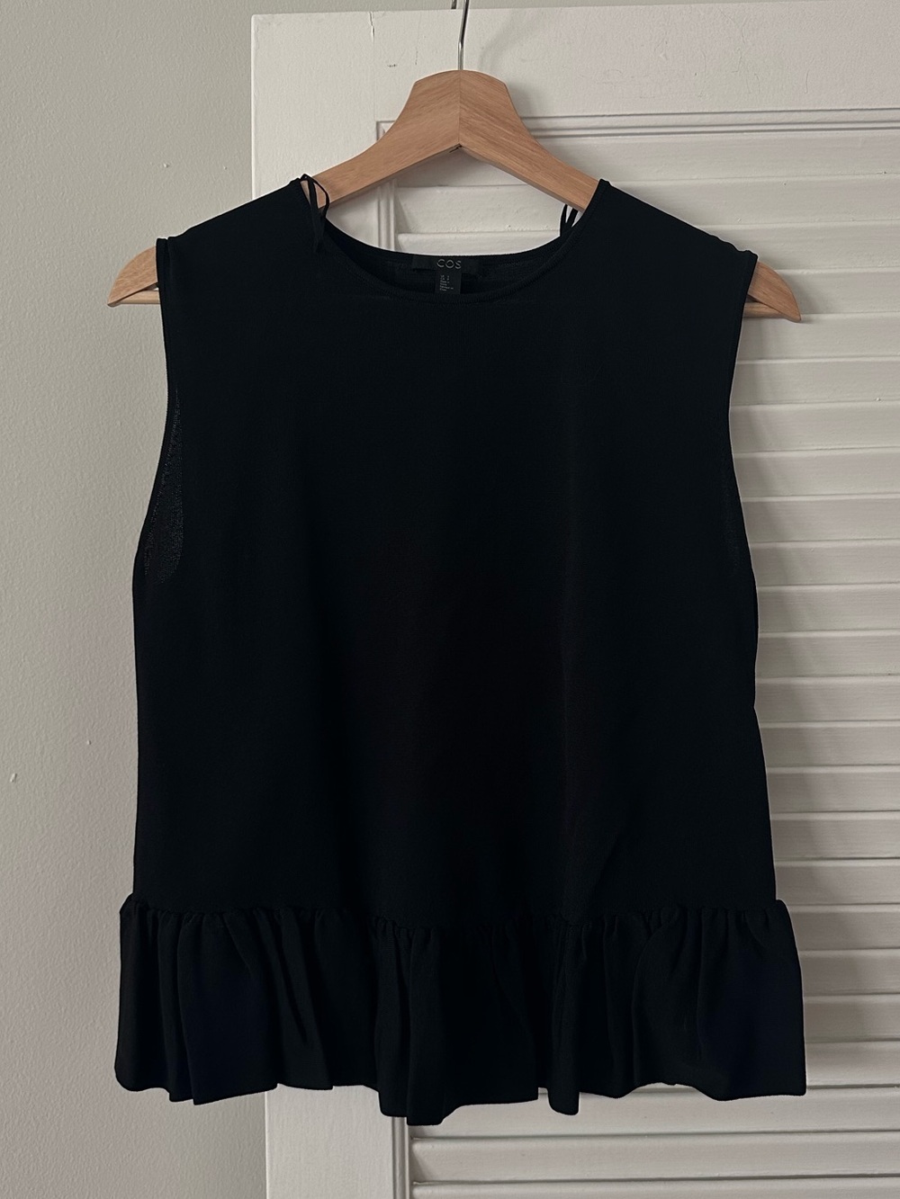 COS Black Peplum Knit Tank Top | Size S